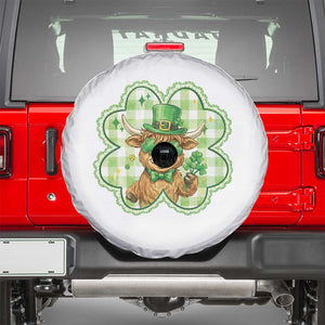 Funny Irish Highland Cow Shamrock Holiday Gift Spare Tire Cover TS12 White Print Your Wear