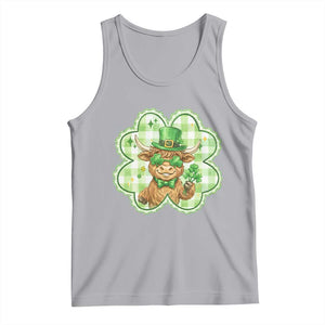Funny Irish Highland Cow Shamrock Holiday Gift Tank Top TS12 Athletic Heather Print Your Wear