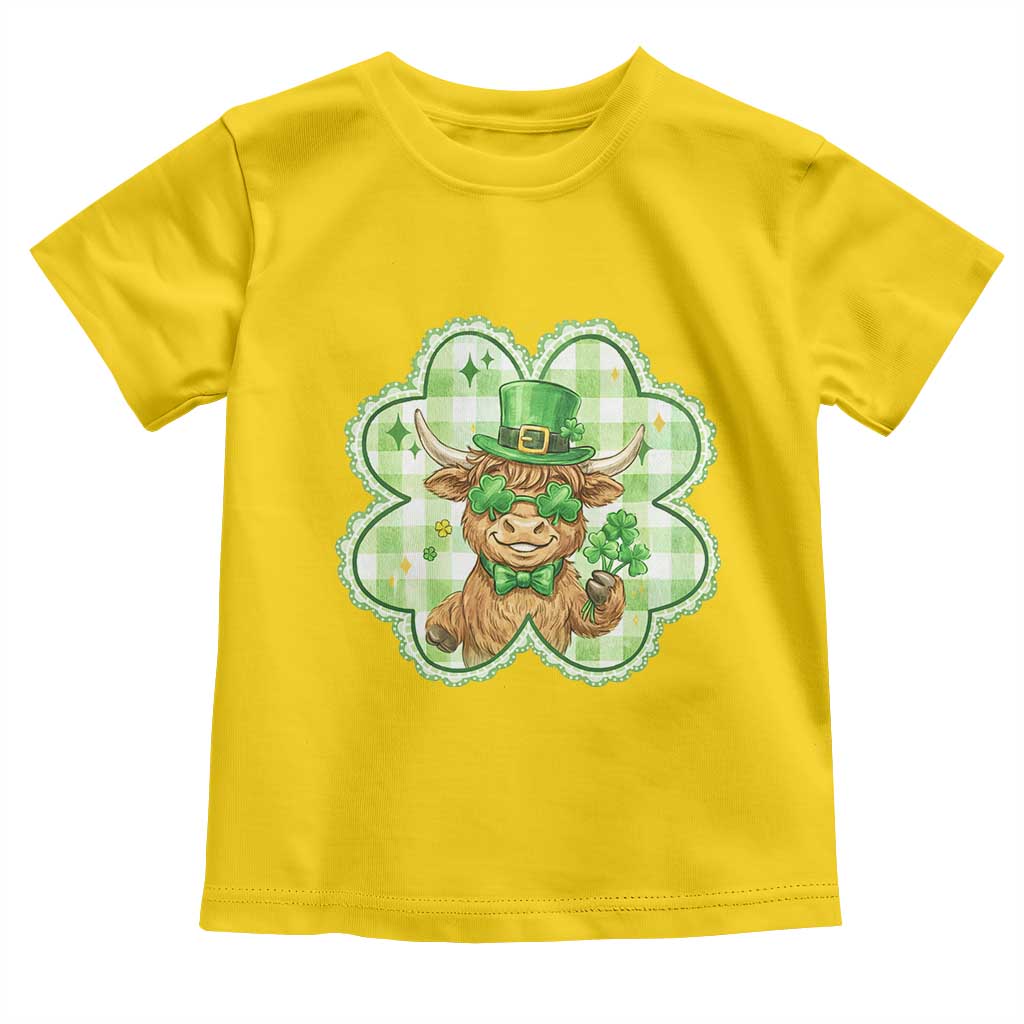 Funny Irish Highland Cow Shamrock Holiday Gift Toddler T Shirt TS12 Daisy Print Your Wear