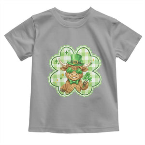 Funny Irish Highland Cow Shamrock Holiday Gift Toddler T Shirt TS12 Sport Gray Print Your Wear