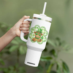 Funny Irish Highland Cow Shamrock Holiday Gift Tumbler With Handle TS12 Print Your Wear