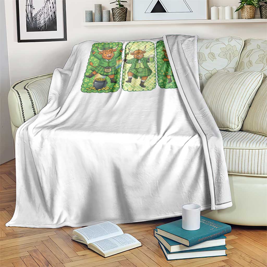Vintage Highland Cow St Patricks Day Throw Blanket Farm Lover Gift TS12 Print Your Wear