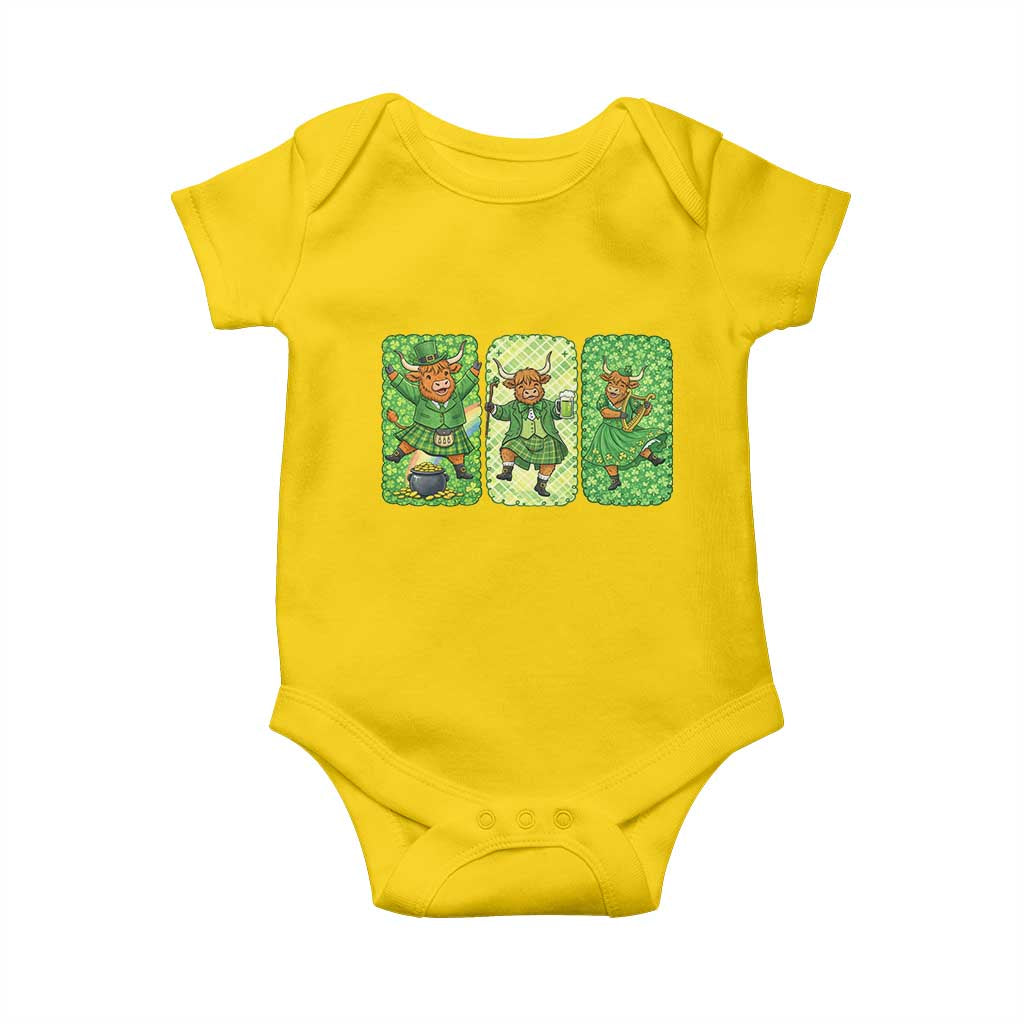 Vintage Highland Cow St Patricks Day Baby Onesie Farm Lover Gift TS12 Daisy Print Your Wear