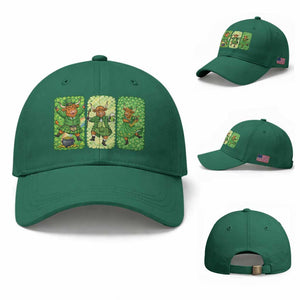 Vintage Highland Cow St Patricks Day Baseball Cap Farm Lover Gift TS12 Baseball Cap Universal Fit Irish Green Print Your Wear