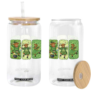 Vintage Highland Cow St Patricks Day Glass Can Farm Lover Gift TS12 Print Your Wear