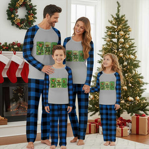 Vintage Highland Cow St Patricks Day Plaid Pajama Set Farm Lover Gift TS12 Blue Plaid Print Your Wear