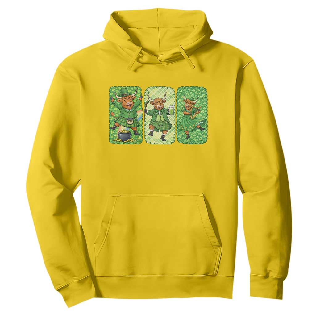 Vintage Highland Cow St Patricks Day Hoodie Farm Lover Gift TS12 Daisy Print Your Wear