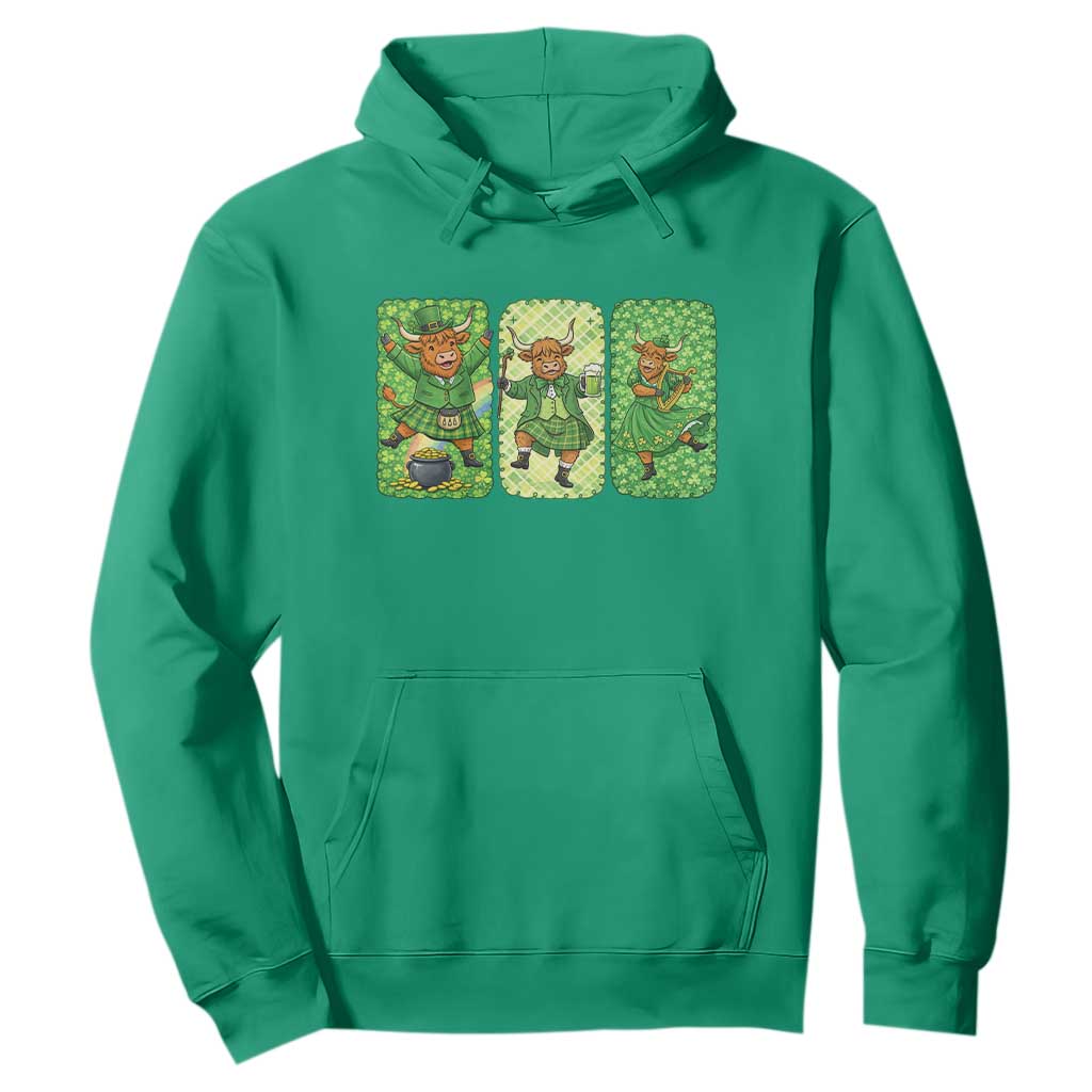Vintage Highland Cow St Patricks Day Hoodie Farm Lover Gift TS12 Irish Green Print Your Wear
