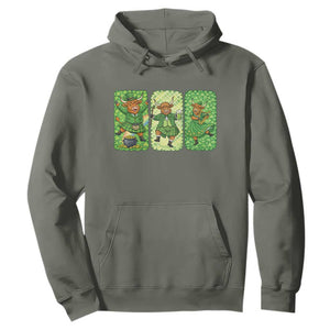 Vintage Highland Cow St Patricks Day Hoodie Farm Lover Gift TS12 Military Green Print Your Wear