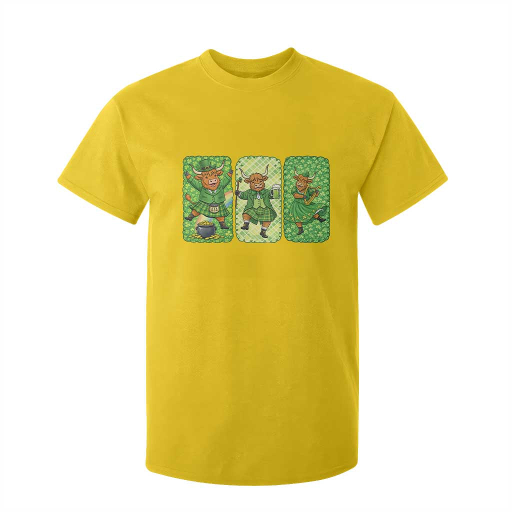 Vintage Highland Cow St Patricks Day T Shirt For Kid Farm Lover Gift TS12 Daisy Print Your Wear