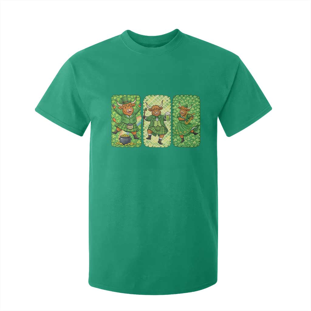 Vintage Highland Cow St Patricks Day T Shirt For Kid Farm Lover Gift TS12 Irish Green Print Your Wear