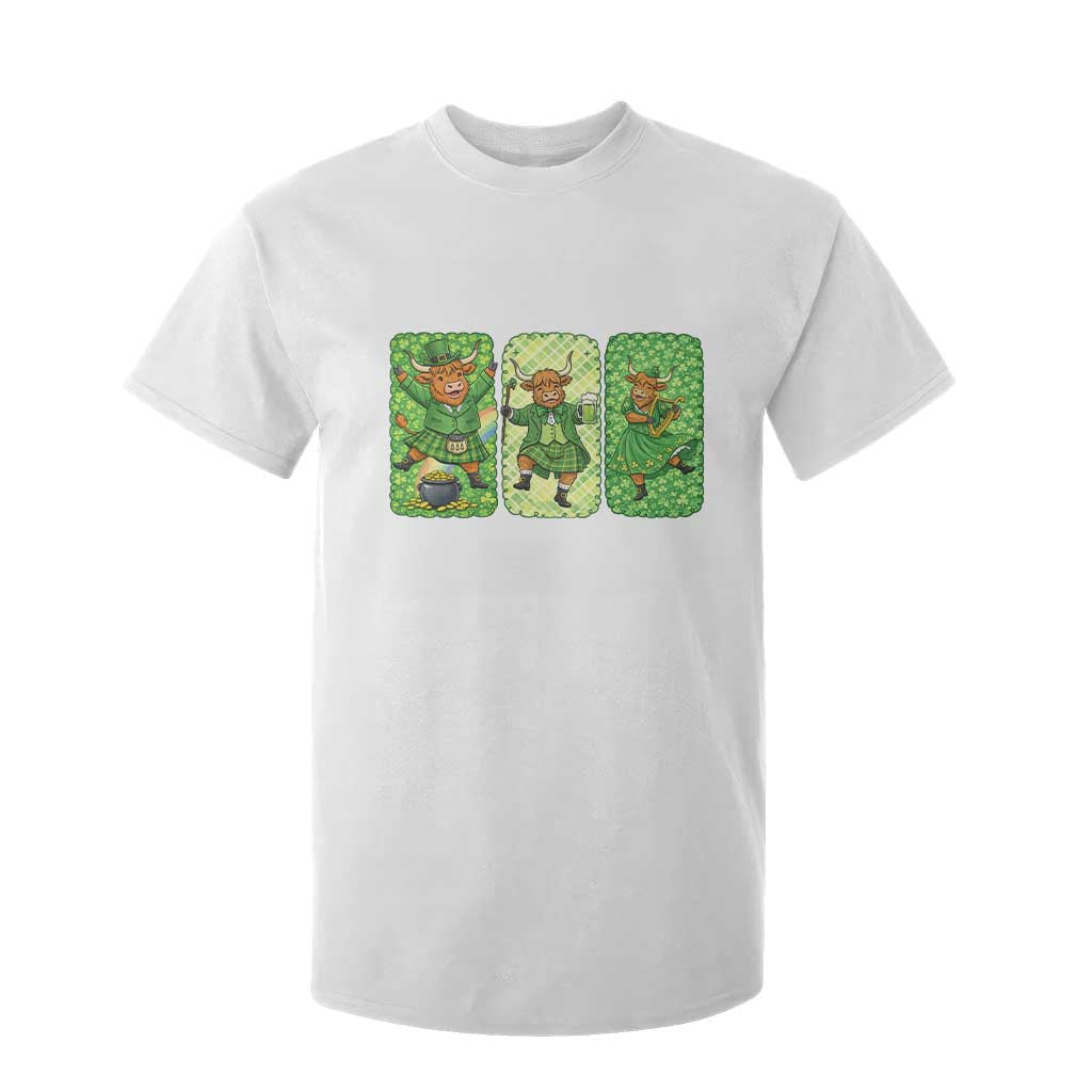 Vintage Highland Cow St Patricks Day T Shirt For Kid Farm Lover Gift TS12 White Print Your Wear