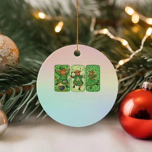 Vintage Highland Cow St Patricks Day Ceramic Ornament Farm Lover Gift TS12 1pc Pastel Print Your Wear