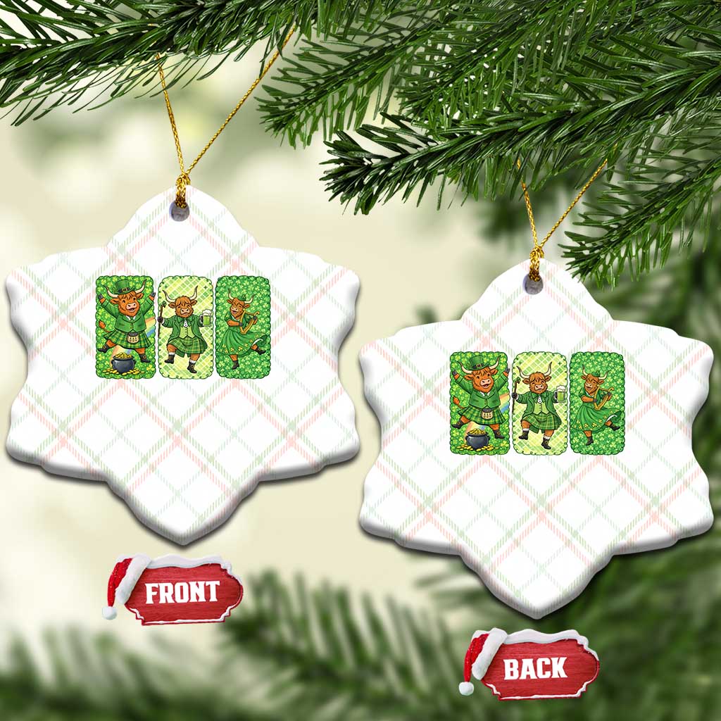 Vintage Highland Cow St Patricks Day Ceramic Ornament Farm Lover Gift TS12 Print Your Wear