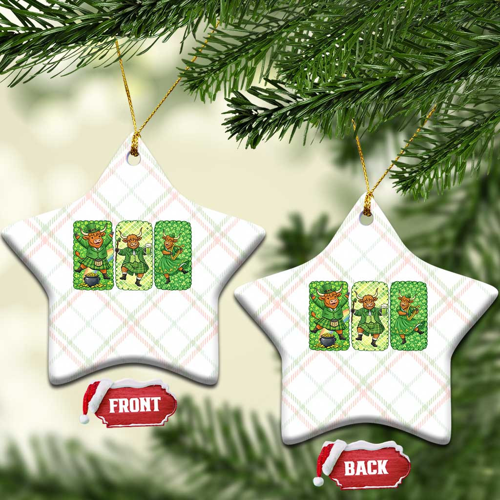 Vintage Highland Cow St Patricks Day Ceramic Ornament Farm Lover Gift TS12 Print Your Wear