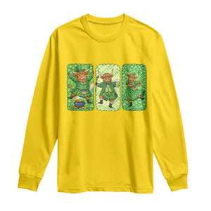 Vintage Highland Cow St Patricks Day Long Sleeve Shirt Farm Lover Gift TS12 Daisy Print Your Wear