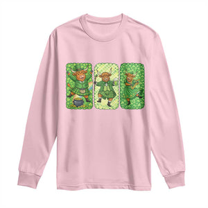 Vintage Highland Cow St Patricks Day Long Sleeve Shirt Farm Lover Gift TS12 Light Pink Print Your Wear