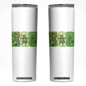 Vintage Highland Cow St Patricks Day Skinny Tumbler Farm Lover Gift TS12 White Print Your Wear