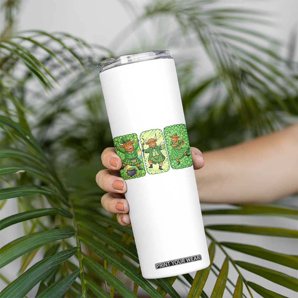 Vintage Highland Cow St Patricks Day Skinny Tumbler Farm Lover Gift TS12 Print Your Wear