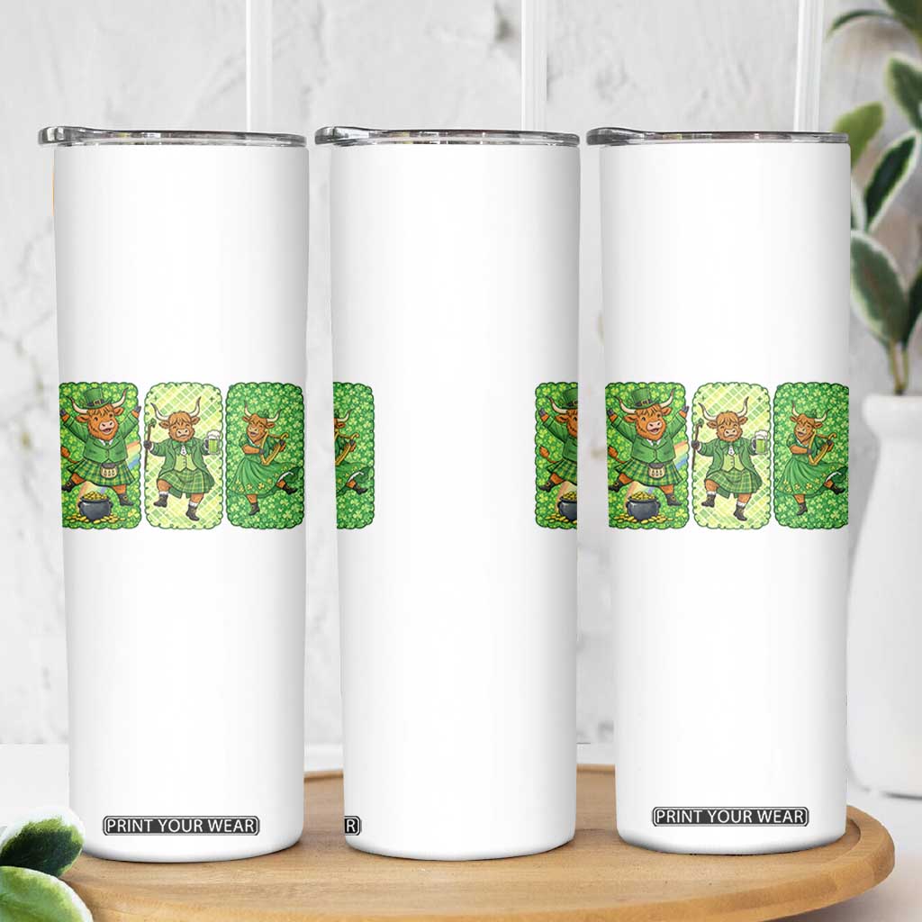 Vintage Highland Cow St Patricks Day Skinny Tumbler Farm Lover Gift TS12 Print Your Wear