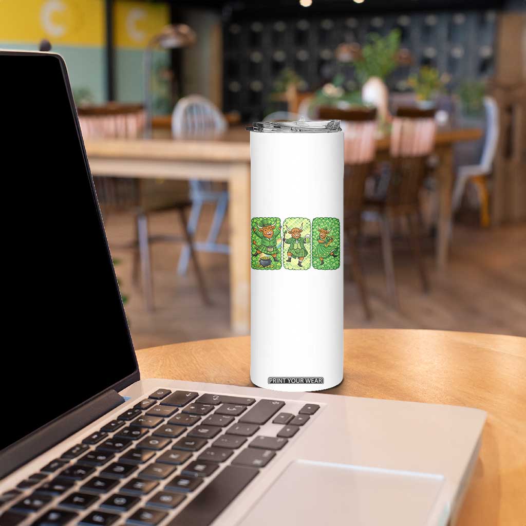 Vintage Highland Cow St Patricks Day Skinny Tumbler Farm Lover Gift TS12 Print Your Wear