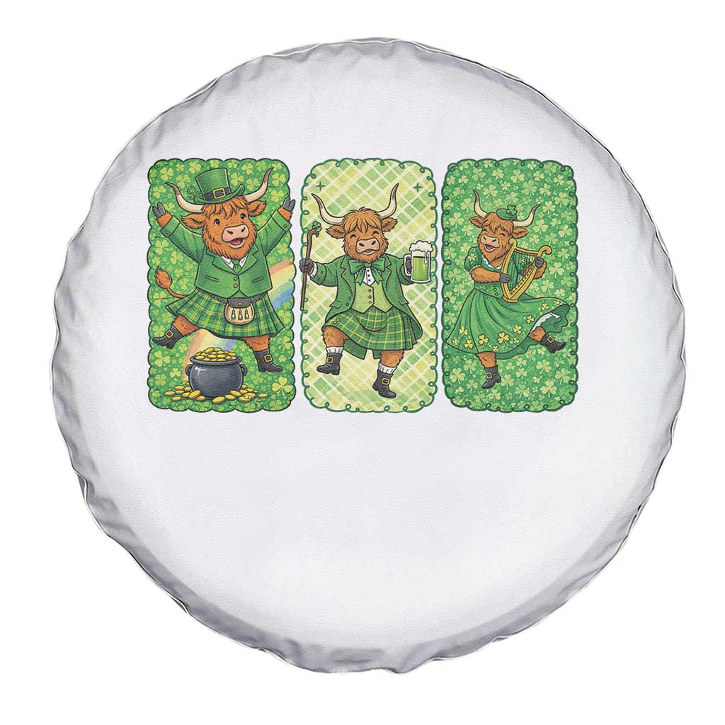 Vintage Highland Cow St Patricks Day Spare Tire Cover Farm Lover Gift TS12 Print Your Wear