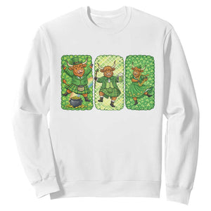 Vintage Highland Cow St Patricks Day Sweatshirt Farm Lover Gift TS12 White Print Your Wear