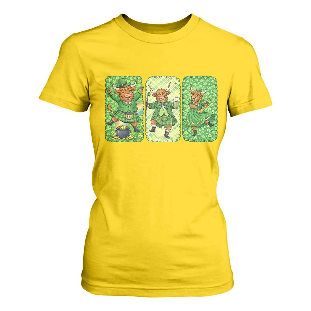 Vintage Highland Cow St Patricks Day T Shirt For Women Farm Lover Gift TS12 Daisy Print Your Wear
