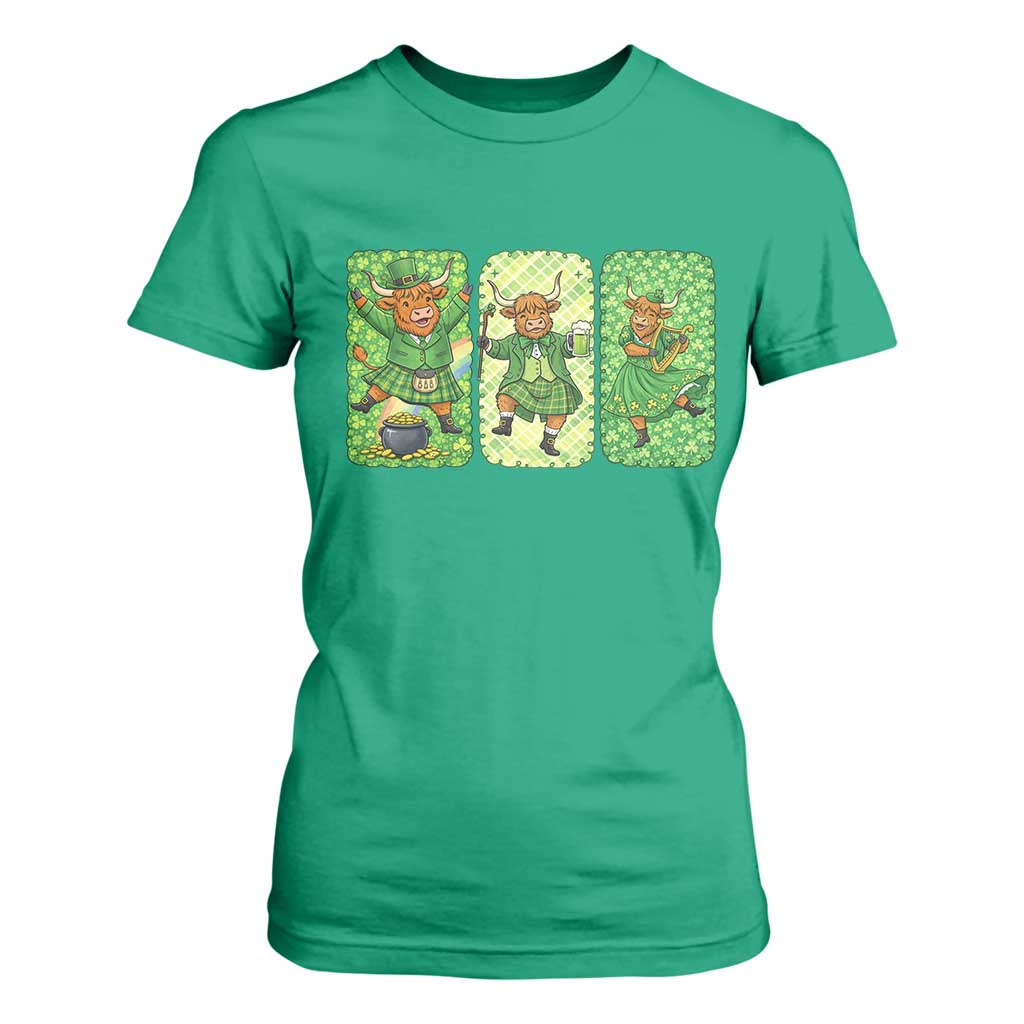 Vintage Highland Cow St Patricks Day T Shirt For Women Farm Lover Gift TS12 Irish Green Print Your Wear