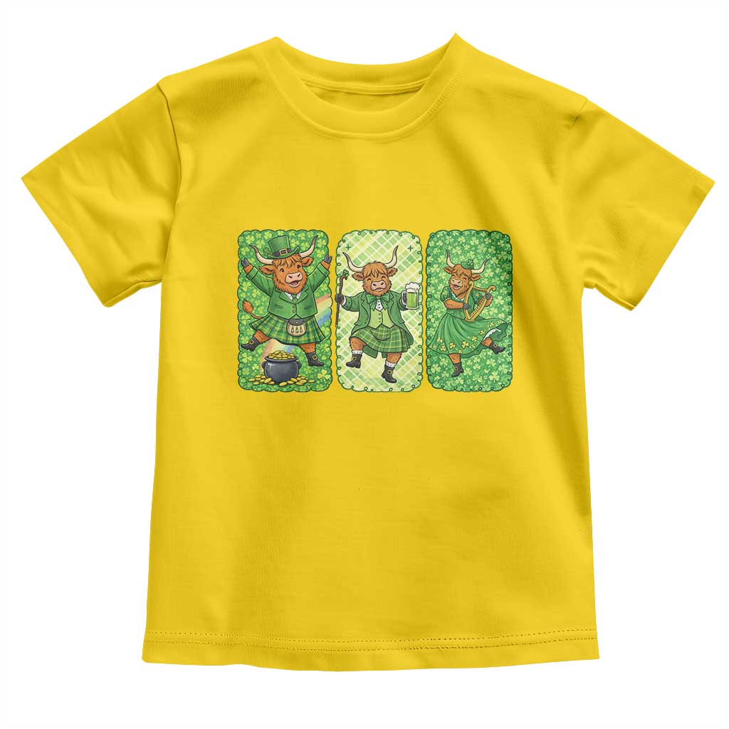Vintage Highland Cow St Patricks Day Toddler T Shirt Farm Lover Gift TS12 Daisy Print Your Wear