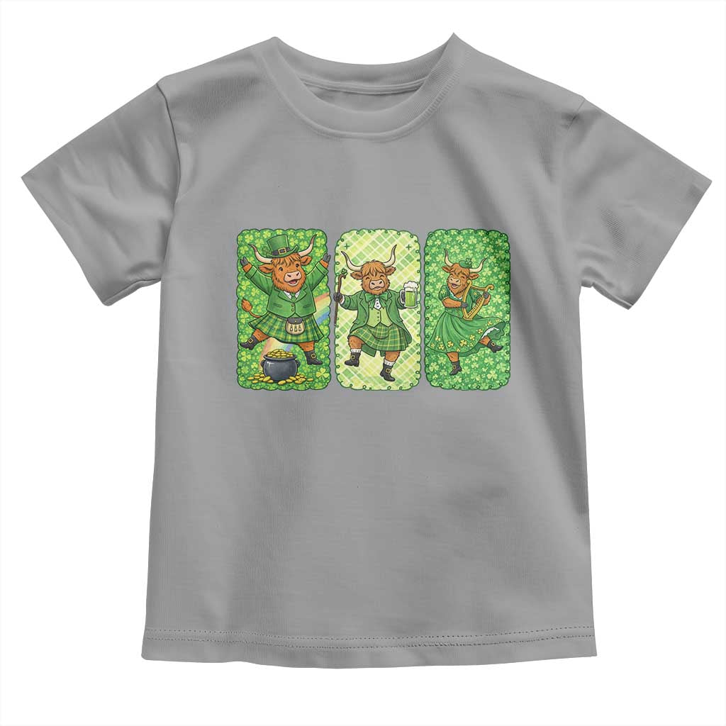 Vintage Highland Cow St Patricks Day Toddler T Shirt Farm Lover Gift TS12 Sport Gray Print Your Wear