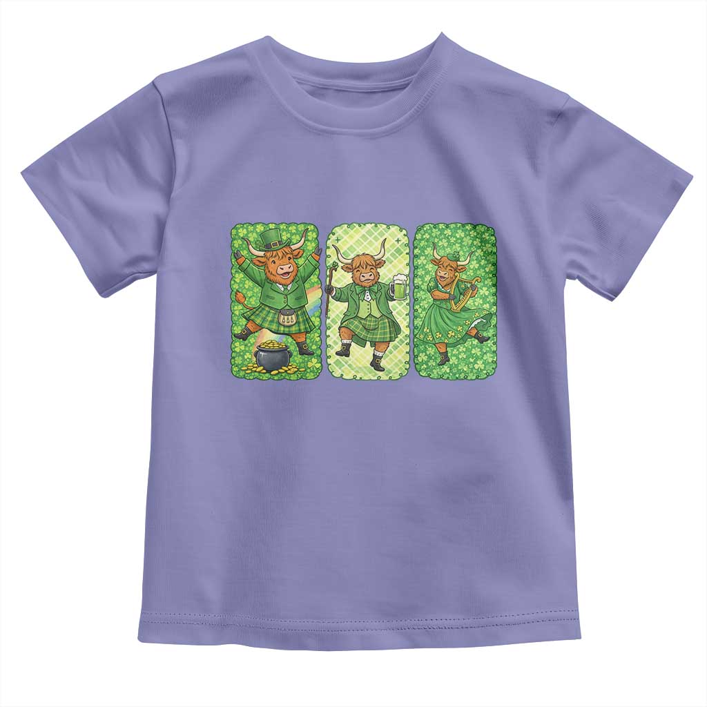 Vintage Highland Cow St Patricks Day Toddler T Shirt Farm Lover Gift TS12 Violet Print Your Wear