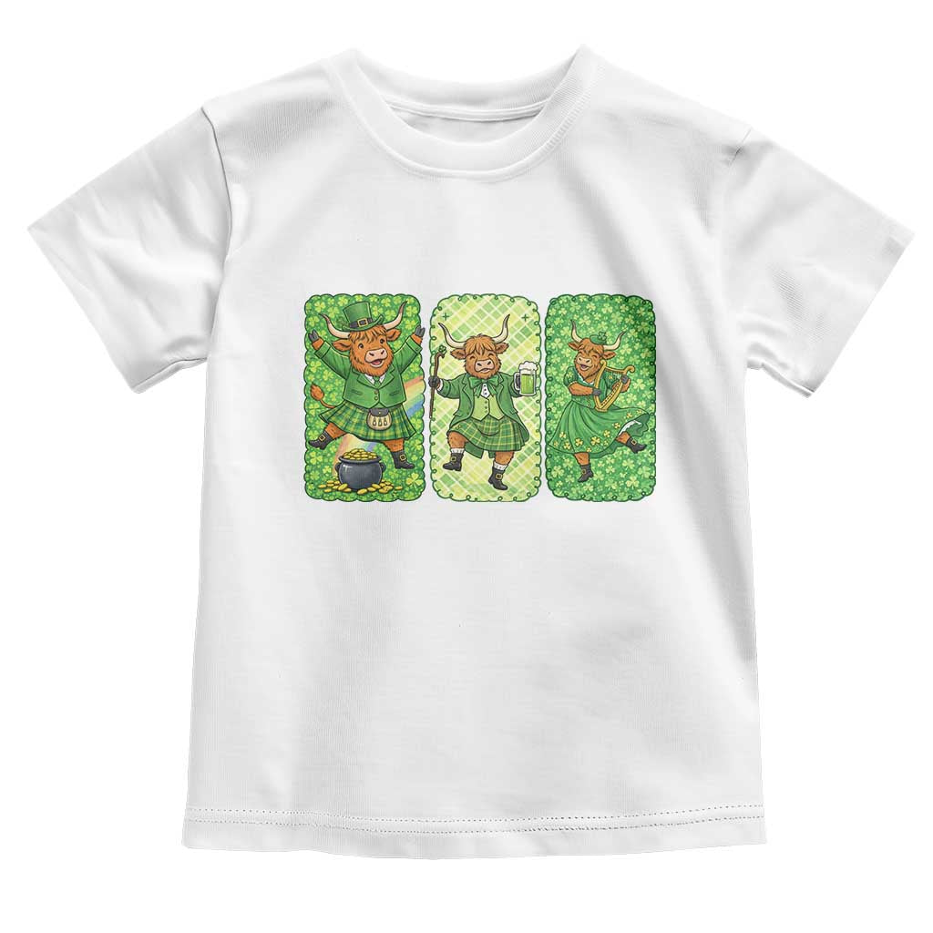 Vintage Highland Cow St Patricks Day Toddler T Shirt Farm Lover Gift TS12 White Print Your Wear