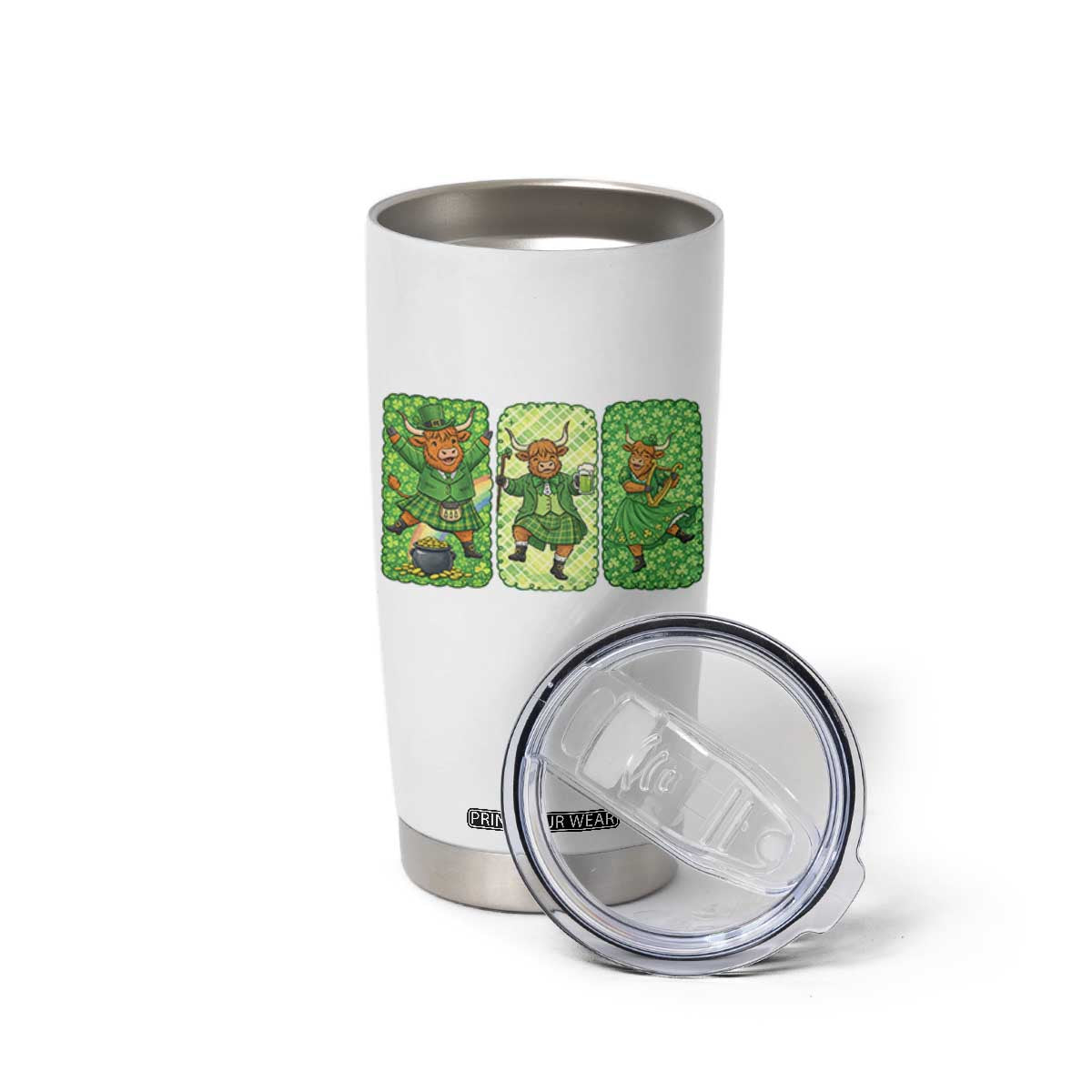 Vintage Highland Cow St Patricks Day Tumbler Cup Farm Lover Gift TS12 Print Your Wear
