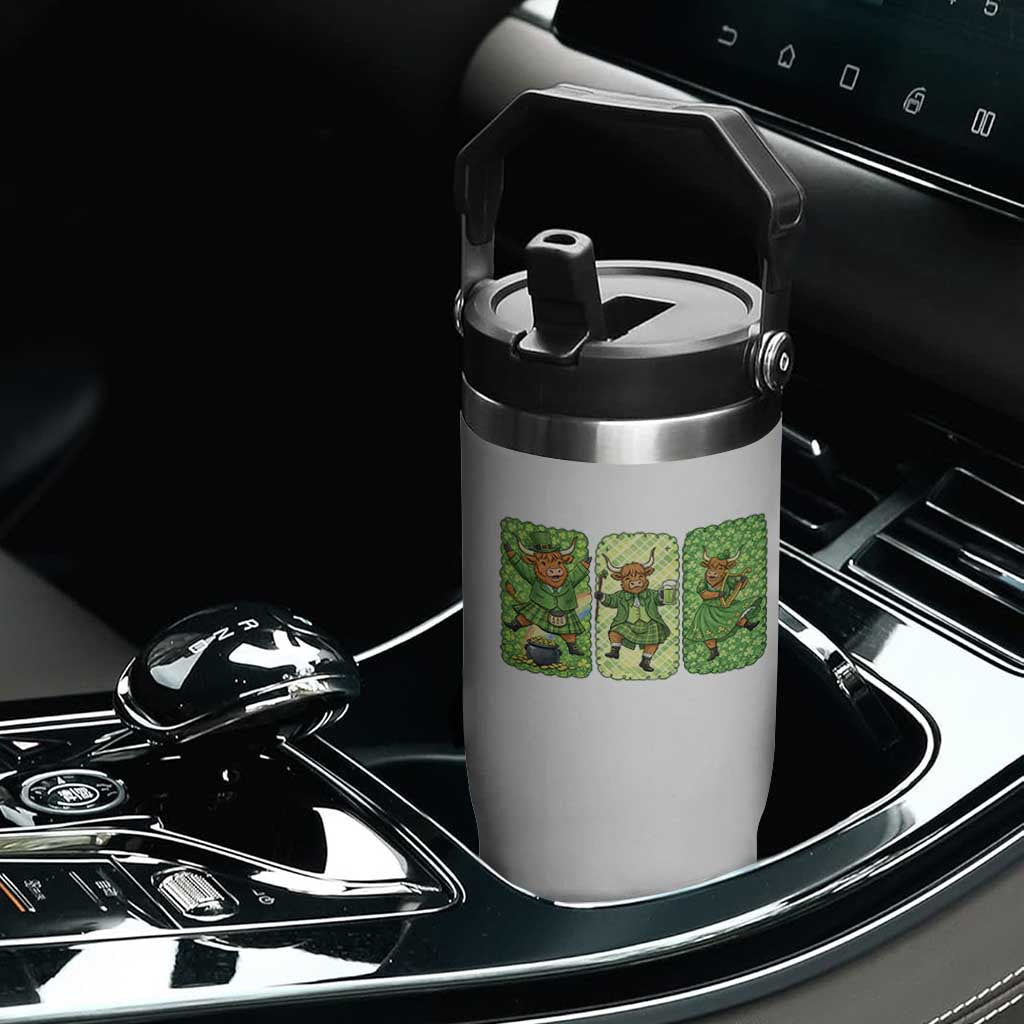 Vintage Highland Cow St Patricks Day Flip Straw Tumbler Farm Lover Gift TS12 Print Your Wear