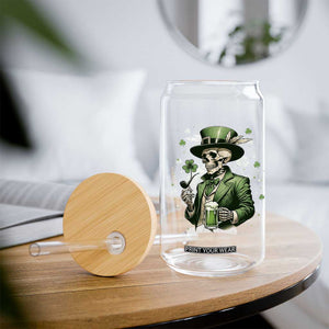 Skeleton St Patricks Day Drinking Glass Can Irish Party Gift TS12 Print Your Wear