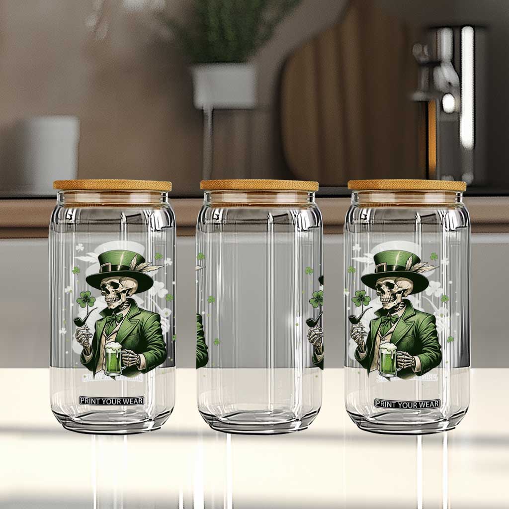 Skeleton St Patricks Day Drinking Glass Can Irish Party Gift TS12 Print Your Wear