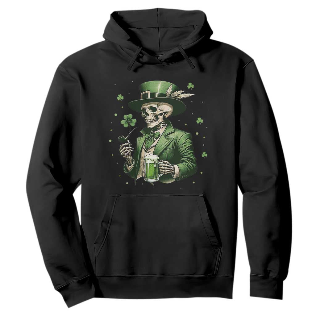 Skeleton St Patricks Day Drinking Hoodie Irish Party Gift TS12 Black Print Your Wear