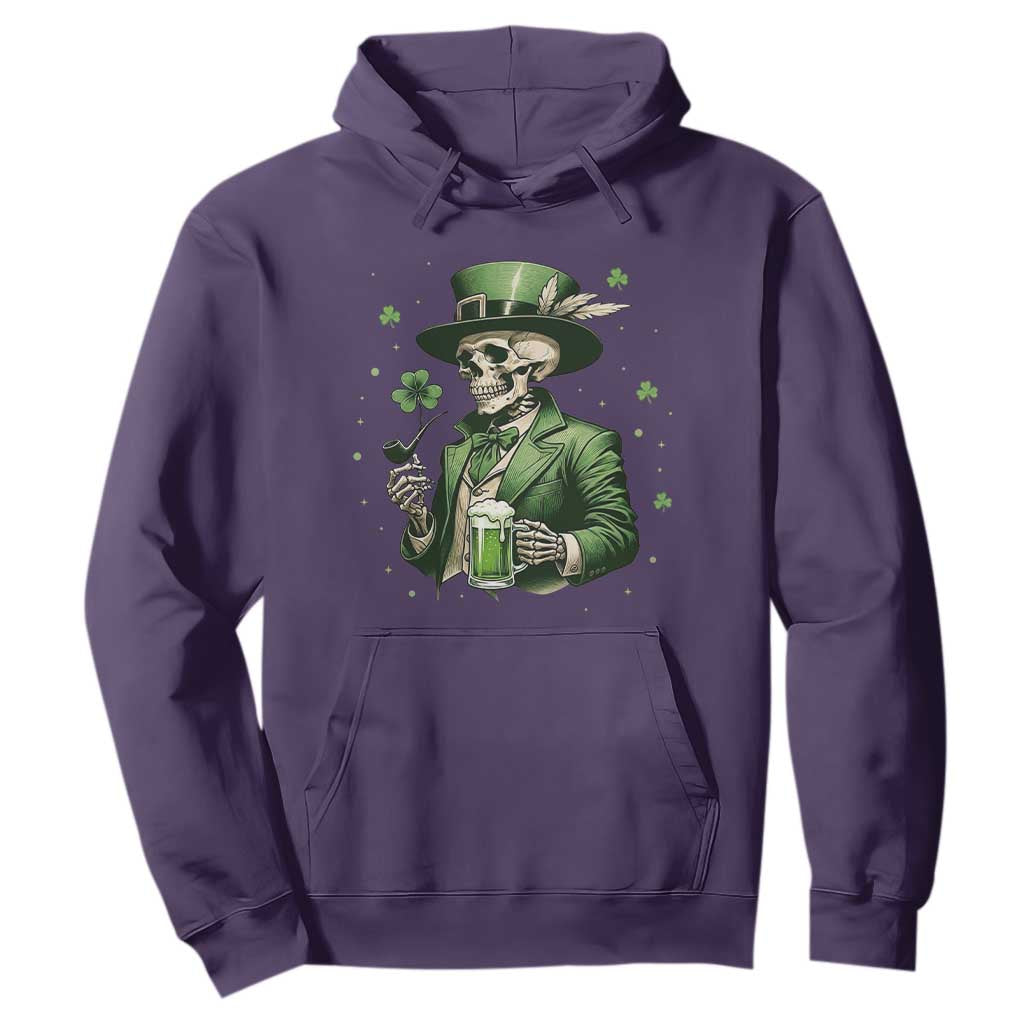 Skeleton St Patricks Day Drinking Hoodie Irish Party Gift TS12 Purple Print Your Wear