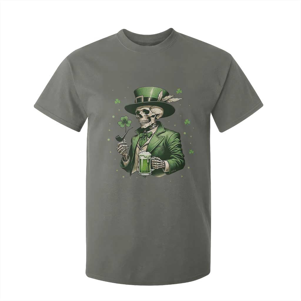 Skeleton St Patricks Day Drinking T Shirt For Kid Irish Party Gift TS12 Military Green Print Your Wear
