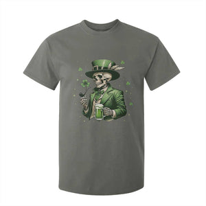 Skeleton St Patricks Day Drinking T Shirt For Kid Irish Party Gift TS12 Military Green Print Your Wear