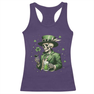 Skeleton St Patricks Day Drinking Racerback Tank Top Irish Party Gift TS12 Purple Print Your Wear