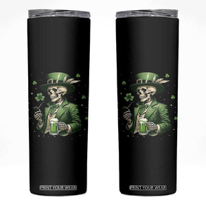 Skeleton St Patricks Day Drinking Skinny Tumbler Irish Party Gift TS12 Black Print Your Wear