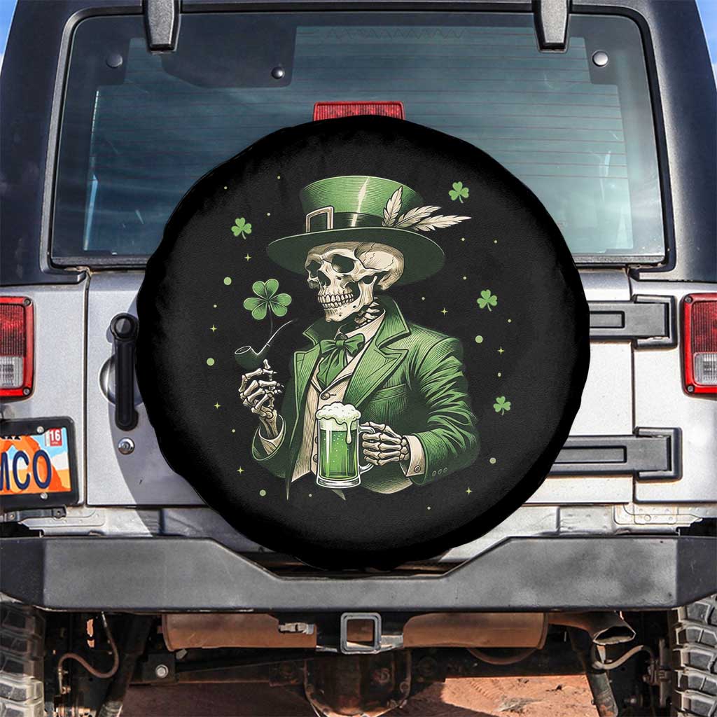 Skeleton St Patricks Day Drinking Spare Tire Cover Irish Party Gift TS12 No hole Black Print Your Wear