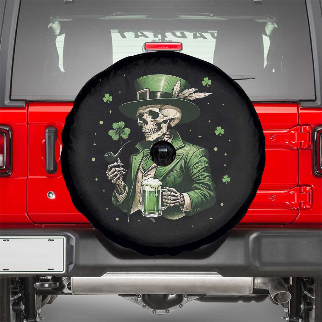 Skeleton St Patricks Day Drinking Spare Tire Cover Irish Party Gift TS12 Black Print Your Wear