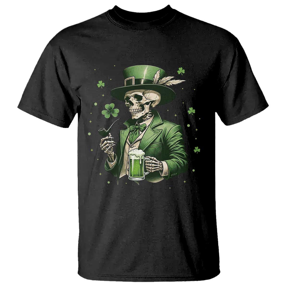 Skeleton St Patricks Day Drinking T Shirt Irish Party Gift