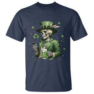Skeleton St Patricks Day Drinking T Shirt Irish Party Gift TS12 Navy Print Your Wear