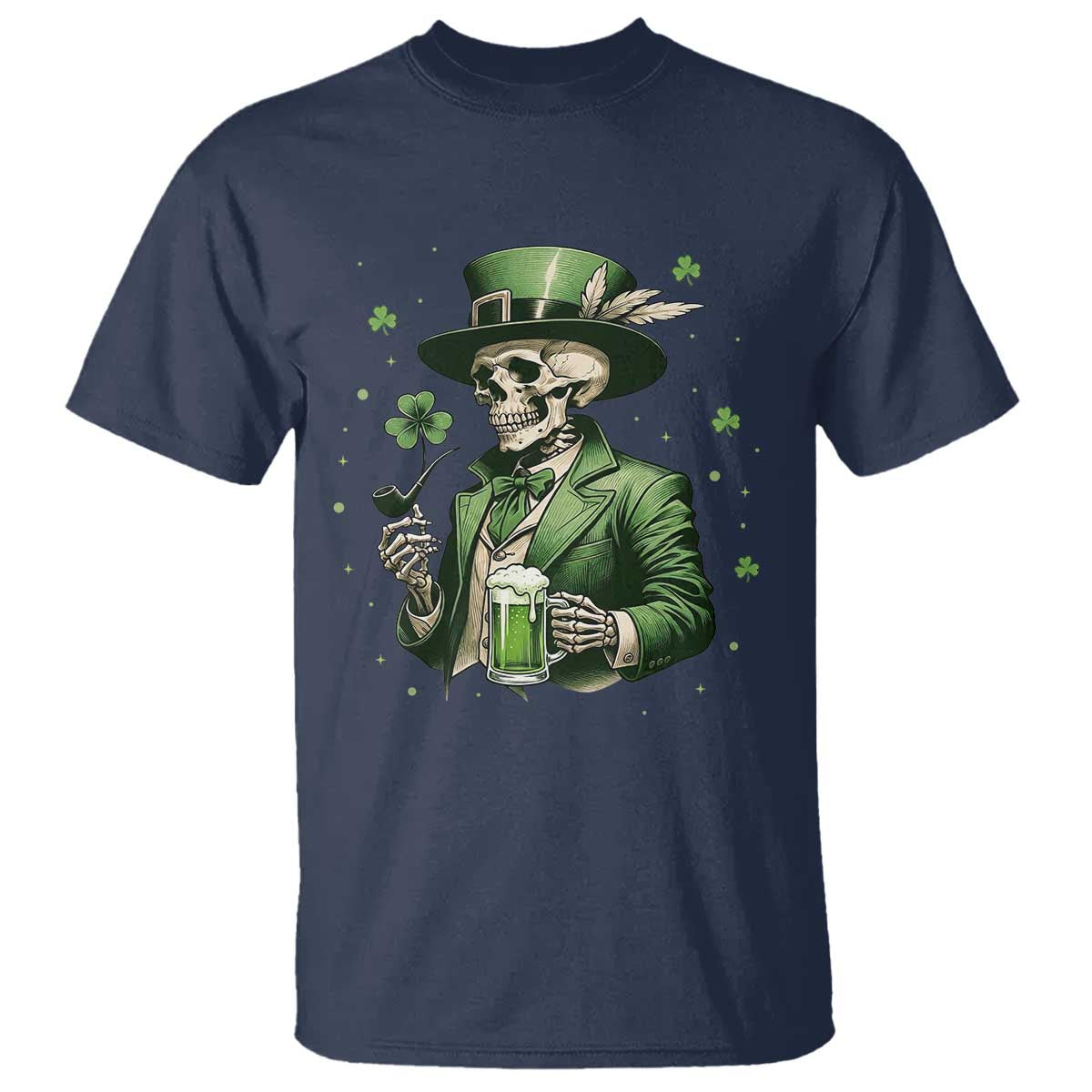 Skeleton St Patricks Day Drinking T Shirt Irish Party Gift