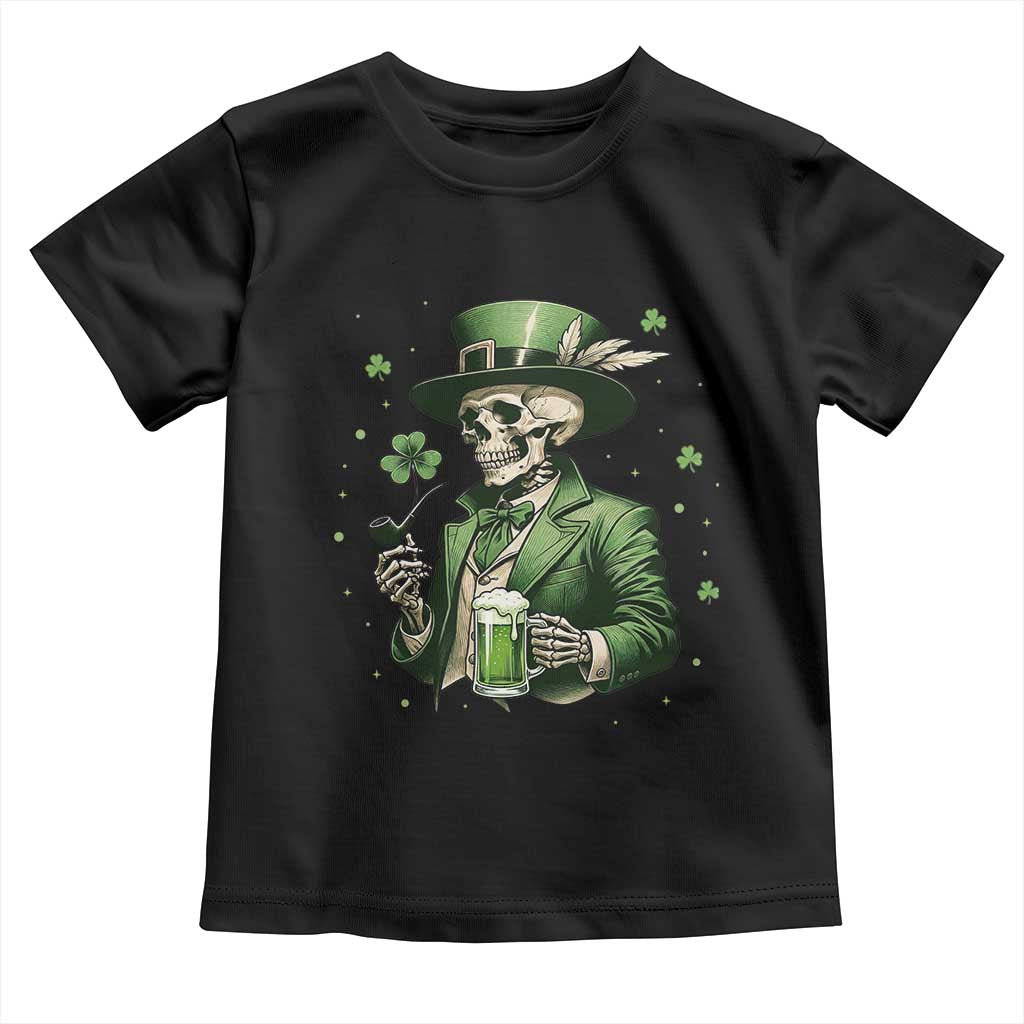 Skeleton St Patricks Day Drinking Toddler T Shirt Irish Party Gift TS12 Black Print Your Wear