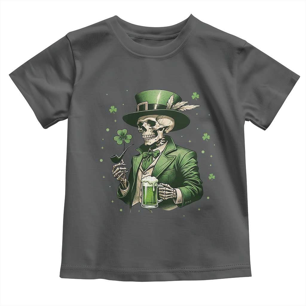 Skeleton St Patricks Day Drinking Toddler T Shirt Irish Party Gift TS12 Dark Heather Print Your Wear